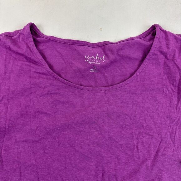 NWT Isabel Maternity by Ingrid & Isabel Purple Slit Tie Sleeve T-Shirt Blouse XS - Picture 3 of 9